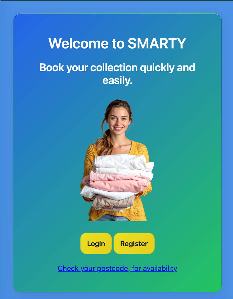 SMARTY laundry booking PWA created by Somerset Web